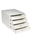 EXACOMPTA Irattároló, műanyag, 4 fiókos, EXACOMPTA "Ecobox Office", szürke-szürke