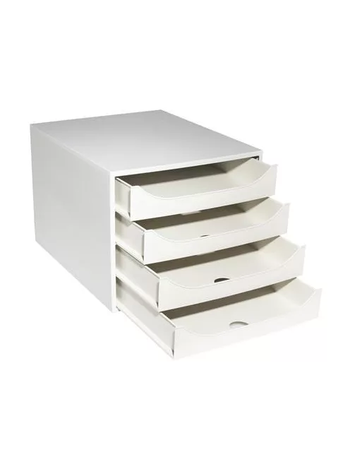 EXACOMPTA Irattároló, műanyag, 4 fiókos, EXACOMPTA "Ecobox Office", szürke-szürke