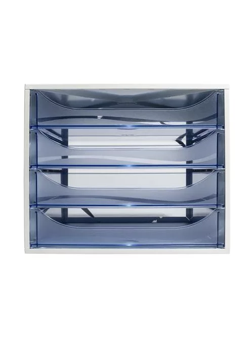 EXACOMPTA Irattároló, műanyag, 4 fiókos, EXACOMPTA "Ecobox Linicolor", jégkék