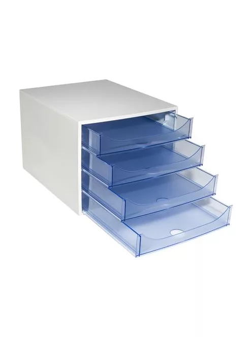 EXACOMPTA Irattároló, műanyag, 4 fiókos, EXACOMPTA "Ecobox Linicolor", jégkék