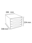 EXACOMPTA Irattároló, műanyag, 4 fiókos, EXACOMPTA "Ecobox Linicolor", jégkék