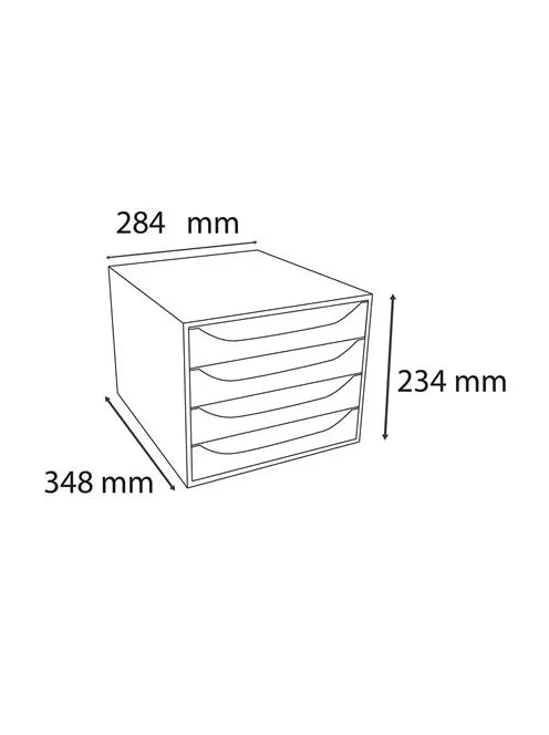 EXACOMPTA Irattároló, műanyag, 4 fiókos, EXACOMPTA "Ecobox Linicolor", jégkék