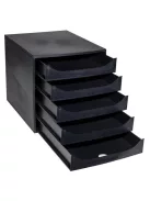 EXACOMPTA Irattároló, műanyag, 5 fiókos, EXACOMPTA "Ecobox ExoBlack", fekete