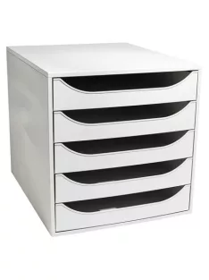   EXACOMPTA Irattároló, műanyag, 5 fiókos, EXACOMPTA "Ecobox Office", szürke