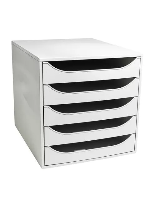 EXACOMPTA Irattároló, műanyag, 5 fiókos, EXACOMPTA "Ecobox Office", szürke