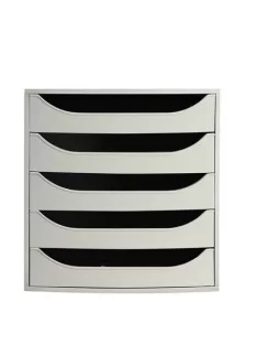   EXACOMPTA Irattároló, műanyag, 5 fiókos, EXACOMPTA "Ecobox Office", szürke