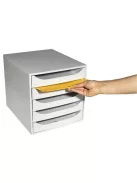 EXACOMPTA Irattároló, műanyag, 5 fiókos, EXACOMPTA "Ecobox Office", szürke