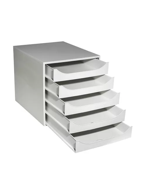 EXACOMPTA Irattároló, műanyag, 5 fiókos, EXACOMPTA "Ecobox Office", szürke