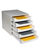 EXACOMPTA Irattároló, műanyag, 5 fiókos, EXACOMPTA "Ecobox Office", szürke