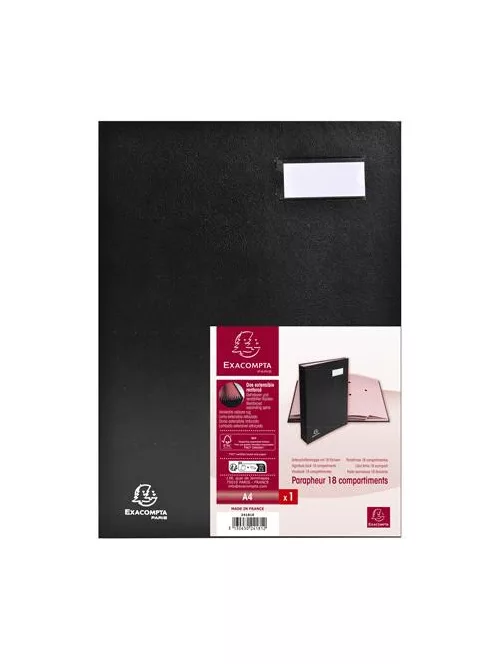 EXACOMPTA Aláírókönyv, A4, 18 részes, karton, EXACOMPTA, fekete