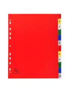 EXACOMPTA Regiszter, műanyag, A4+, 1-12, EXACOMPTA, színes