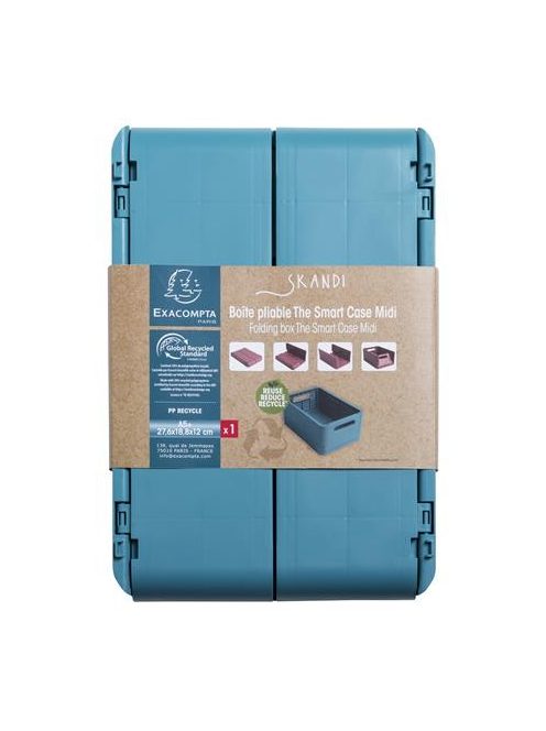 EXACOMPTA Tárolódoboz, A5+, összecsukható, EXACOMPTA "Skandi", nyugodt kék
