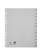 EXACOMPTA Regiszter, műanyag, A4+, 1-12, EXACOMPTA, szürke