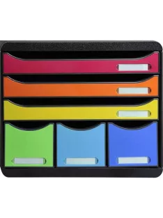   EXACOMPTA Irattároló, műanyag, 6 fiókos, EXACOMPTA "Store-Box Maxi Iderama®"