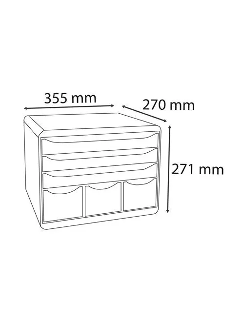 EXACOMPTA Irattároló, műanyag, 6 fiókos, EXACOMPTA "Store-Box Maxi Iderama®"