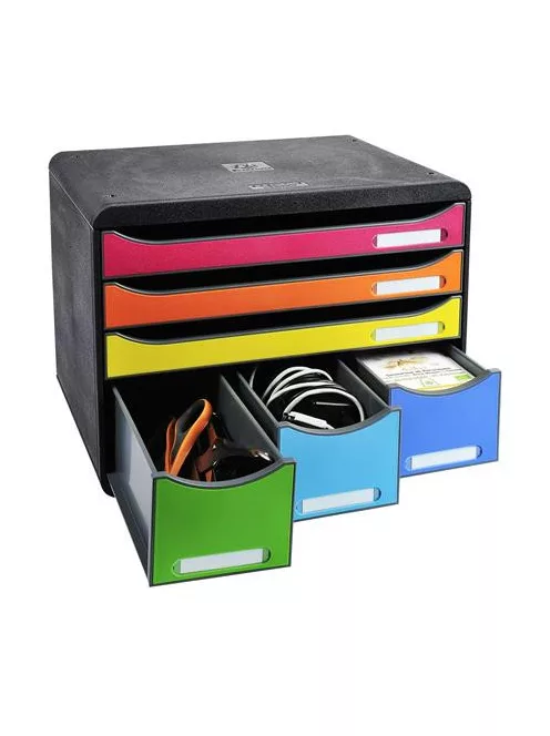 EXACOMPTA Irattároló, műanyag, 6 fiókos, EXACOMPTA "Store-Box Maxi Iderama®"