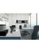 EXACOMPTA Irattároló, műanyag, 5 fiókos, EXACOMPTA "BIigBox Glossy", fekete-fehér