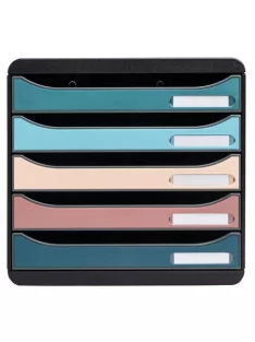   EXACOMPTA Irattároló, műanyag, 5 fiókos, EXACOMPTA "Big-Box Plus Skandi Iderama"