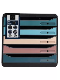   EXACOMPTA Irattároló, műanyag, 5 fiókos, EXACOMPTA "Big-Box Plus Skandi Iderama"