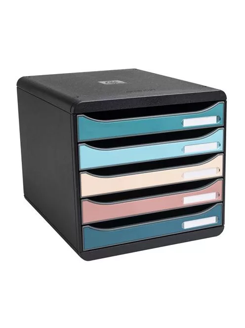 EXACOMPTA Irattároló, műanyag, 5 fiókos, EXACOMPTA "Big-Box Plus Skandi Iderama"