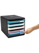 EXACOMPTA Irattároló, műanyag, 5 fiókos, EXACOMPTA "Big-Box Plus Skandi Iderama"