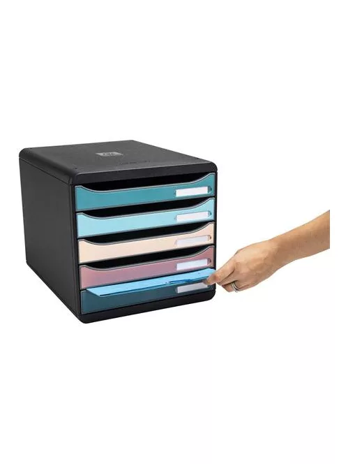 EXACOMPTA Irattároló, műanyag, 5 fiókos, EXACOMPTA "Big-Box Plus Skandi Iderama"