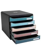 EXACOMPTA Irattároló, műanyag, 5 fiókos, EXACOMPTA "Big-Box Plus Skandi Iderama"