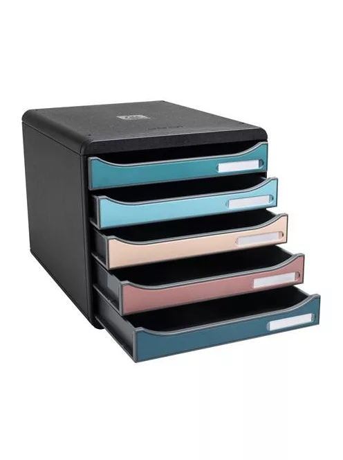 EXACOMPTA Irattároló, műanyag, 5 fiókos, EXACOMPTA "Big-Box Plus Skandi Iderama"