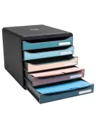 EXACOMPTA Irattároló, műanyag, 5 fiókos, EXACOMPTA "Big-Box Plus Skandi Iderama"