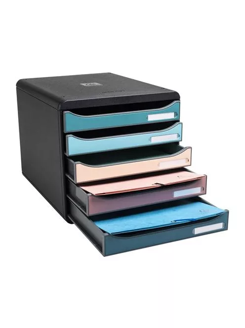 EXACOMPTA Irattároló, műanyag, 5 fiókos, EXACOMPTA "Big-Box Plus Skandi Iderama"