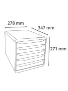 EXACOMPTA Irattároló, műanyag, 5 fiókos, EXACOMPTA "Big-Box Plus Skandi Iderama"