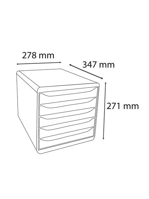 EXACOMPTA Irattároló, műanyag, 5 fiókos, EXACOMPTA "Big-Box Plus Iderama"