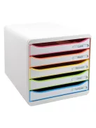 EXACOMPTA Irattároló, műanyag, 5 fiókos, EXACOMPTA "Big-Box Plus Blackoffice Iderama"