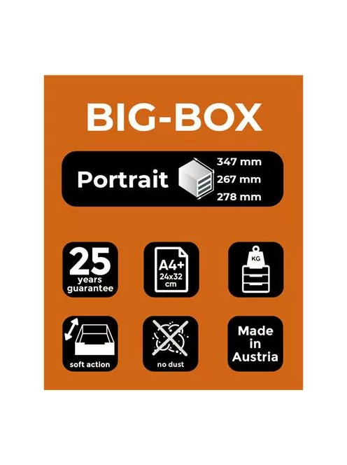 EXACOMPTA Irattároló, műanyag, 4 fiókos, EXACOMPTA "Big-Box Office", szürke