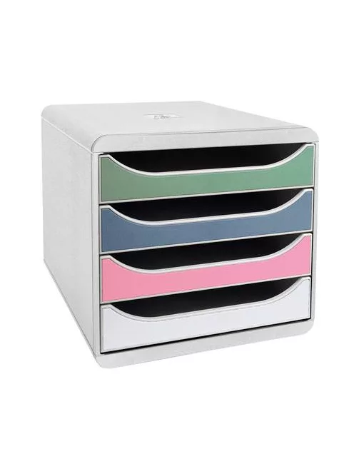 EXACOMPTA Irattároló, műanyag, 4 fiókos, EXACOMPTA "Big-Box Plus AutentiK"