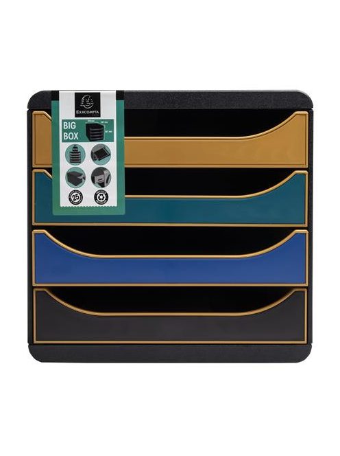 EXACOMPTA Irattároló, műanyag, 4 fiókos, EXACOMPTA "Big-Box Neo Deco"