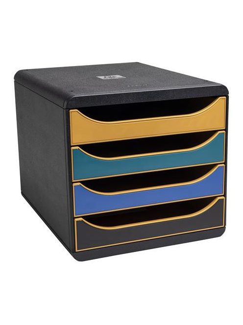 EXACOMPTA Irattároló, műanyag, 4 fiókos, EXACOMPTA "Big-Box Neo Deco"
