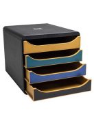EXACOMPTA Irattároló, műanyag, 4 fiókos, EXACOMPTA "Big-Box Neo Deco"
