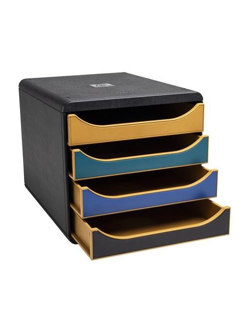EXACOMPTA Irattároló, műanyag, 4 fiókos, EXACOMPTA "Big-Box Neo Deco"