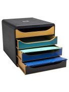 EXACOMPTA Irattároló, műanyag, 4 fiókos, EXACOMPTA "Big-Box Neo Deco"