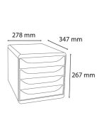 EXACOMPTA Irattároló, műanyag, 4 fiókos, EXACOMPTA "Big-Box Neo Deco"