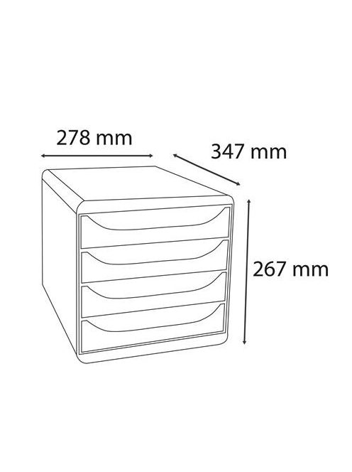 EXACOMPTA Irattároló, műanyag, 4 fiókos, EXACOMPTA "Big-Box Neo Deco"