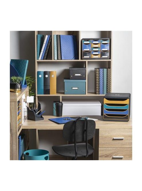 EXACOMPTA Irattároló, műanyag, 4 fiókos, EXACOMPTA "Big-Box Neo Deco"