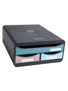 EXACOMPTA Irattároló, műanyag, 3 fiókos, EXACOMPTA "Smallbox Skandi", színes