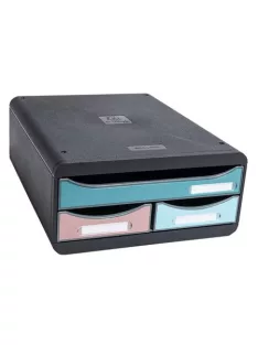   EXACOMPTA Irattároló, műanyag, 3 fiókos, EXACOMPTA "Smallbox Skandi", színes