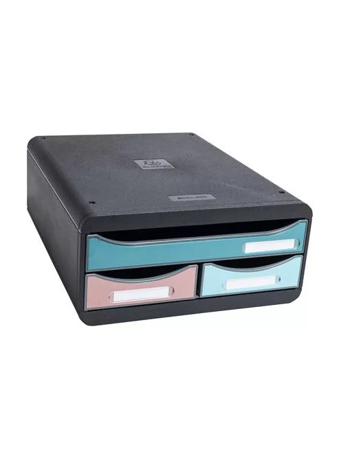 EXACOMPTA Irattároló, műanyag, 3 fiókos, EXACOMPTA "Smallbox Skandi", színes