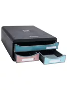 EXACOMPTA Irattároló, műanyag, 3 fiókos, EXACOMPTA "Smallbox Skandi", színes