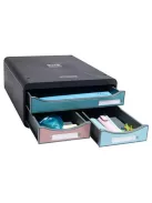 EXACOMPTA Irattároló, műanyag, 3 fiókos, EXACOMPTA "Smallbox Skandi", színes