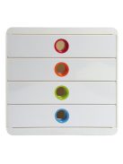 EXACOMPTA Irattároló, műanyag, 4 fiókos, EXACOMPTA "Pop-Box", fehér