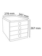 EXACOMPTA Irattároló, műanyag, 4 fiókos, EXACOMPTA "Pop-Box", fehér